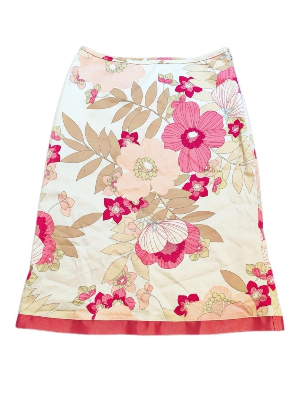 Y2K RW&CO. Pink Floral Print Women's Midi Skirt